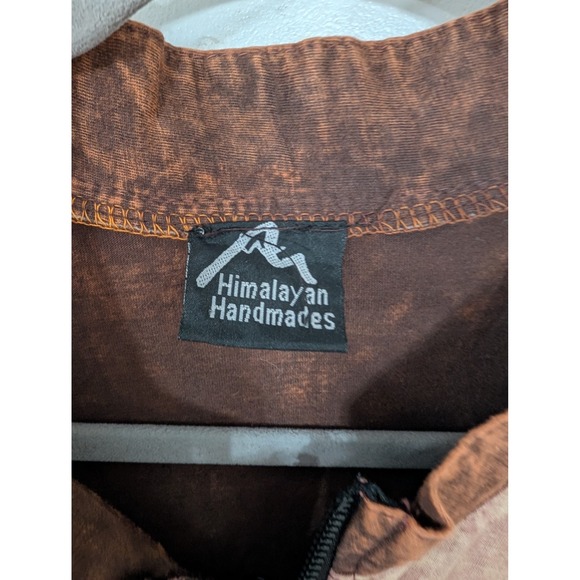 Himalayan Handmades Womens‎ Vest Zip Up Embroidered Abstract Design Earth Tones - Picture 3 of 7